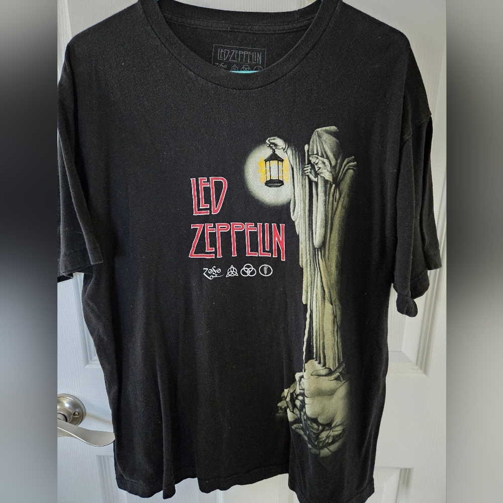 Led Zeppelin Official Licensed Black Graphic T-Shirt Unisex XL
